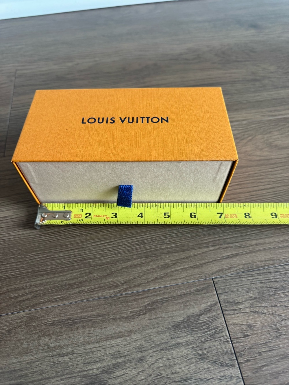 Louis Vuitton empty pull drawer Box with Beige Interior and Blue Pull Tab